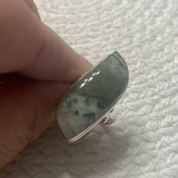 Natural TREE AGATE Handmade Sterling 925 Ring Size 9.75 #911D - Picture 1 of 3